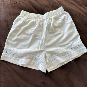 Commense White High Waist Women Shorts